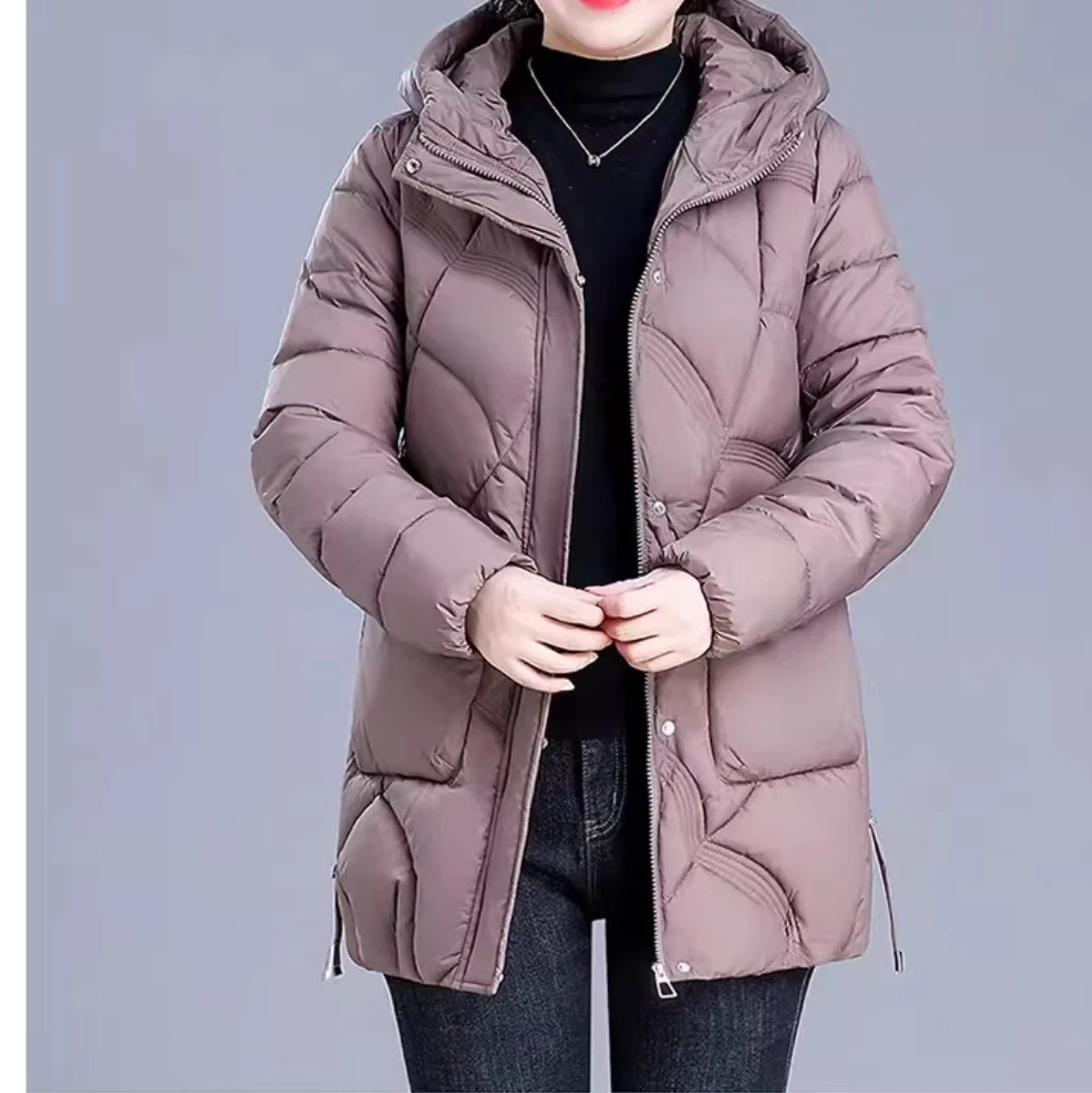 Y653  妈妈冬装外套棉服中长款大码棉袄女秋冬新款冬季棉衣