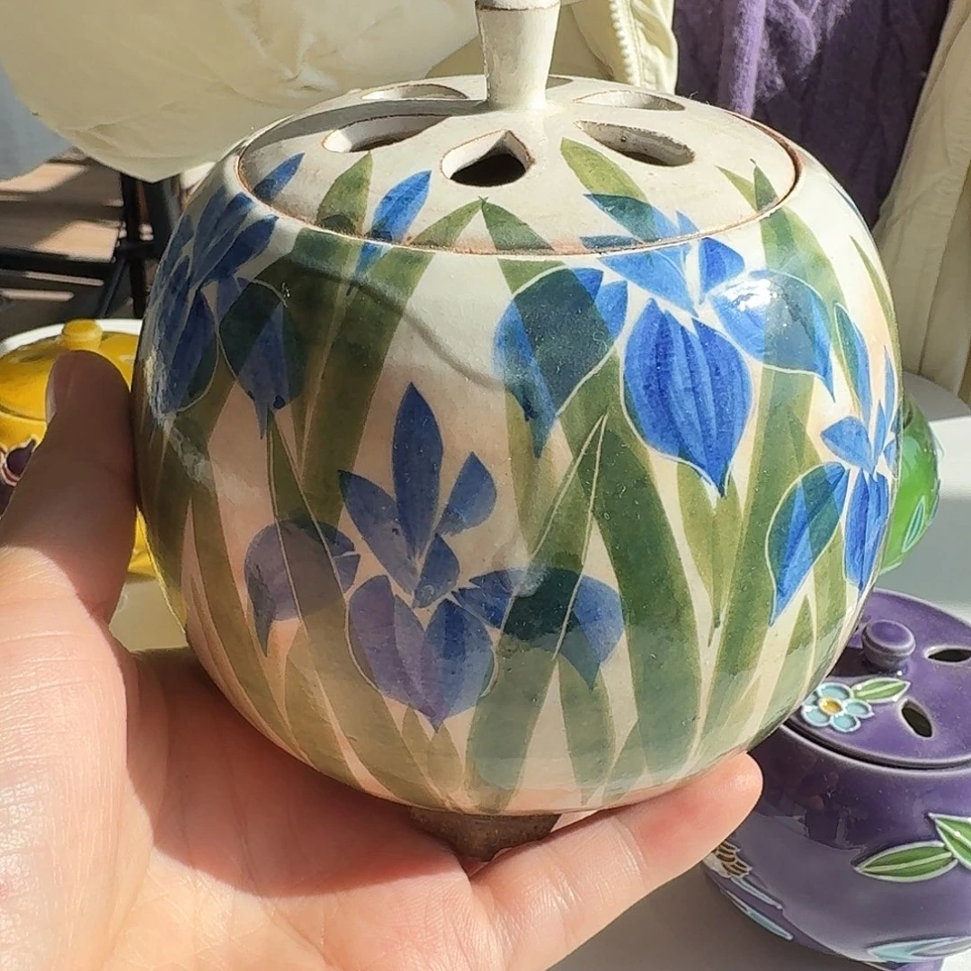 瓷片清水烧作家森俊山菖蒲花香炉