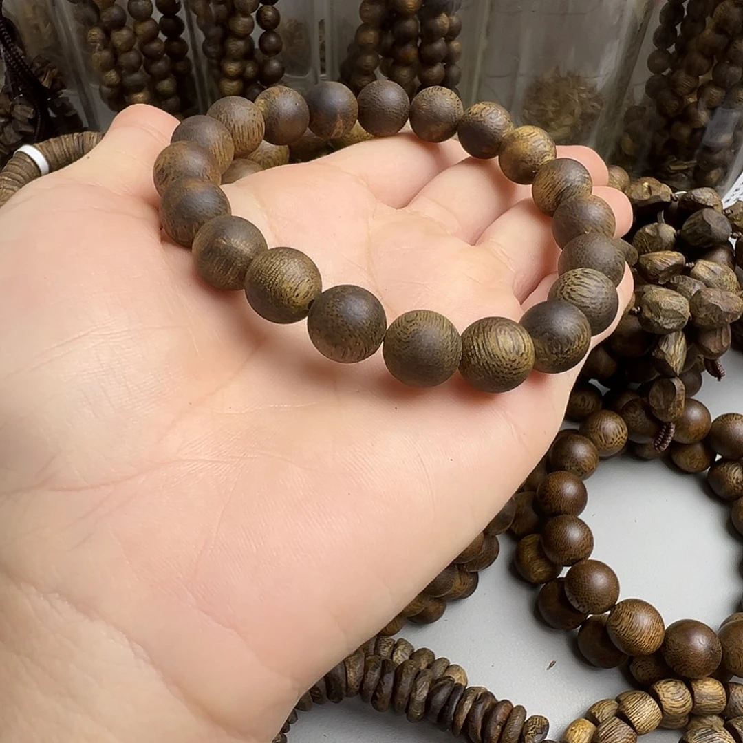 溪***水沉香碎屑沉香奇楠高油脂1.0圆珠单圈10.3克