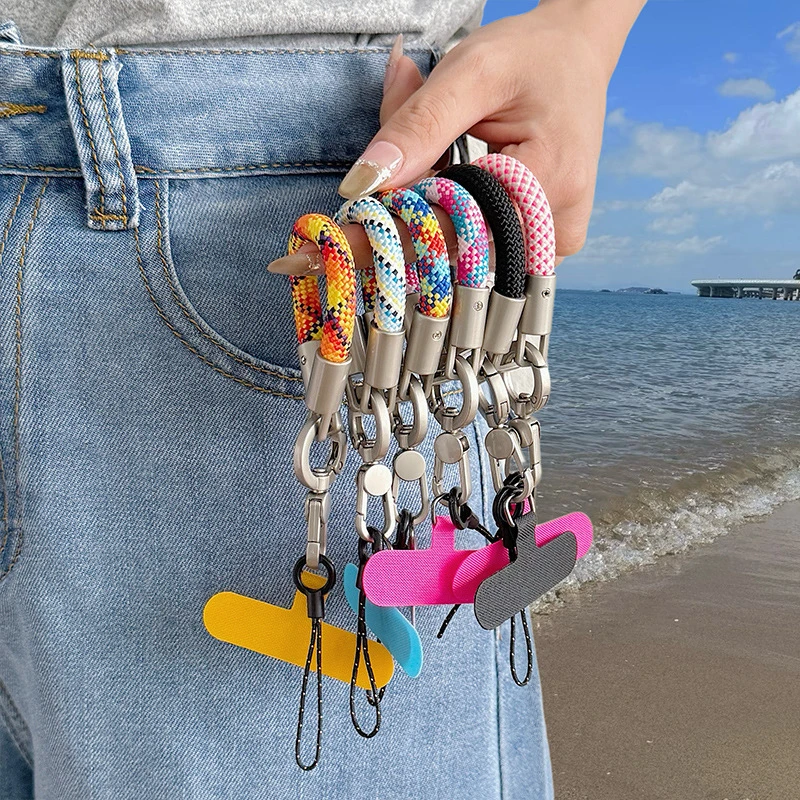 多巴胺手机挂绳彩色相机钥匙扣防丢腕带绳子水杯包包编织短款挂绳