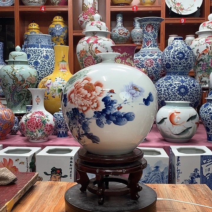 景德镇陶瓷手工手绘花瓶摆件