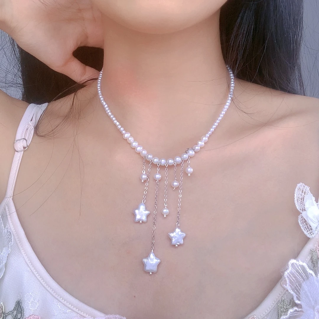 银S925镶嵌淡水珍珠耳饰依***
