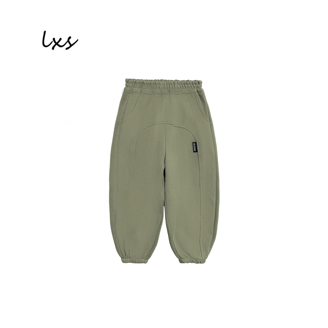 童装浅绿男童休闲裤儿童秋季韩版宽松时尚百搭加厚休闲卫裤FK9015