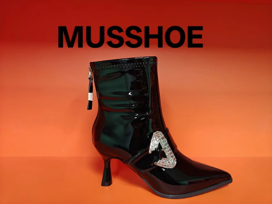 MUSSHOE新款RX120尖头细跟时尚百搭气质短靴（呆哥）