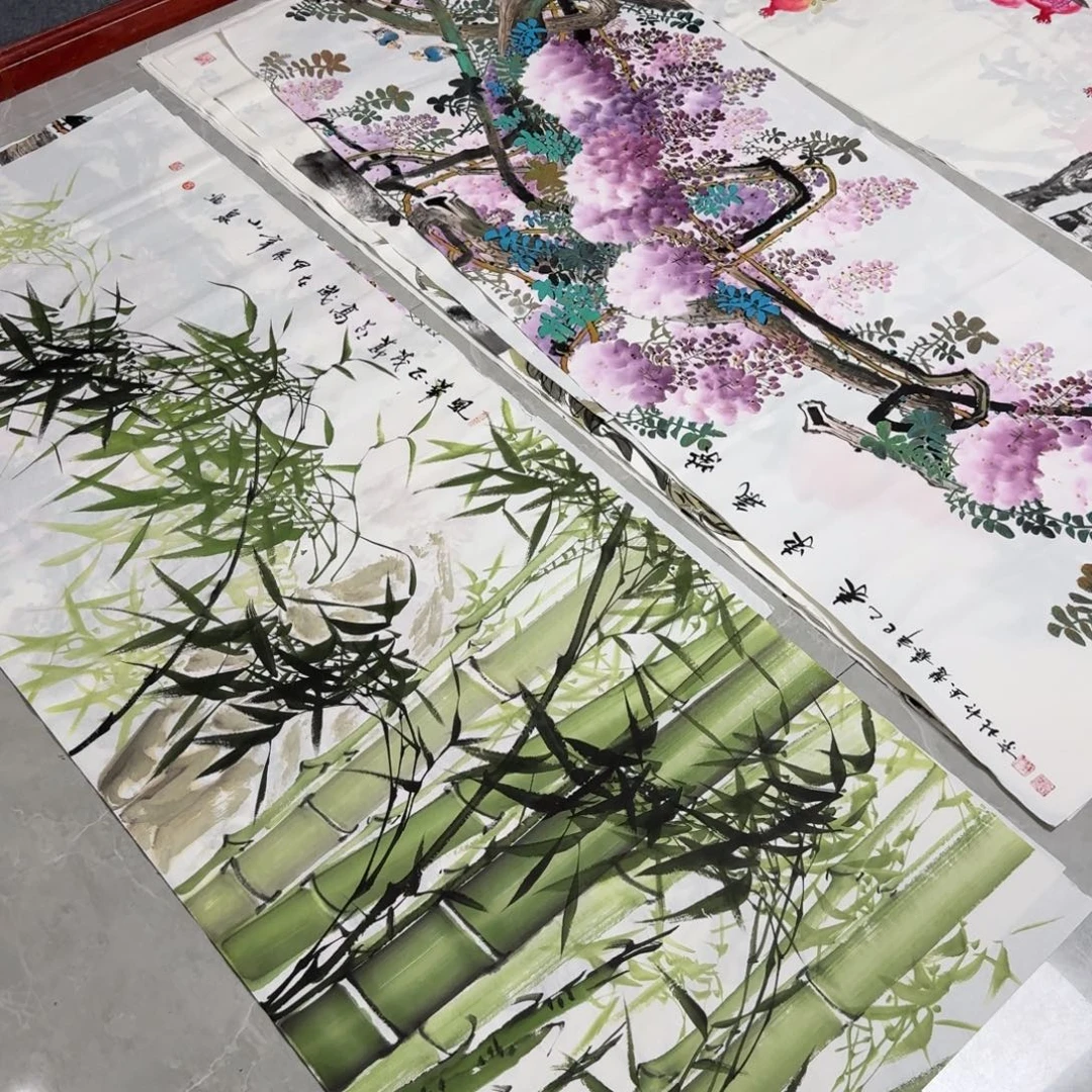 长***风国画尺寸70X180纯手绘作品