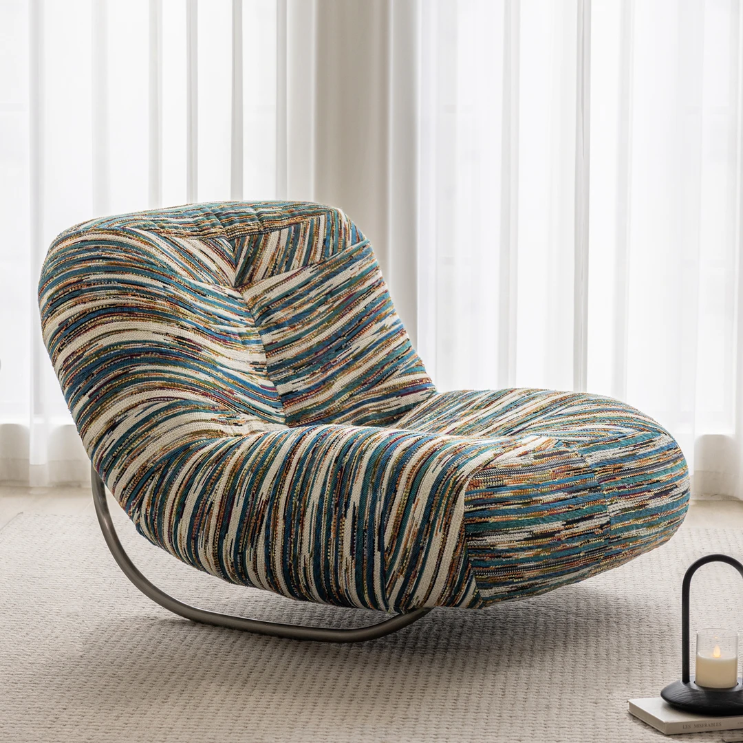 毛毛虫沙发togo阳台休闲单人椅客厅网红铁艺复古摇摇椅懒人沙发