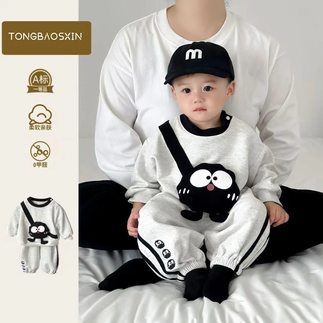 新款春秋季男女宝宝分体两件套装洋气小童卫衣韩婴幼儿衣服时髦潮