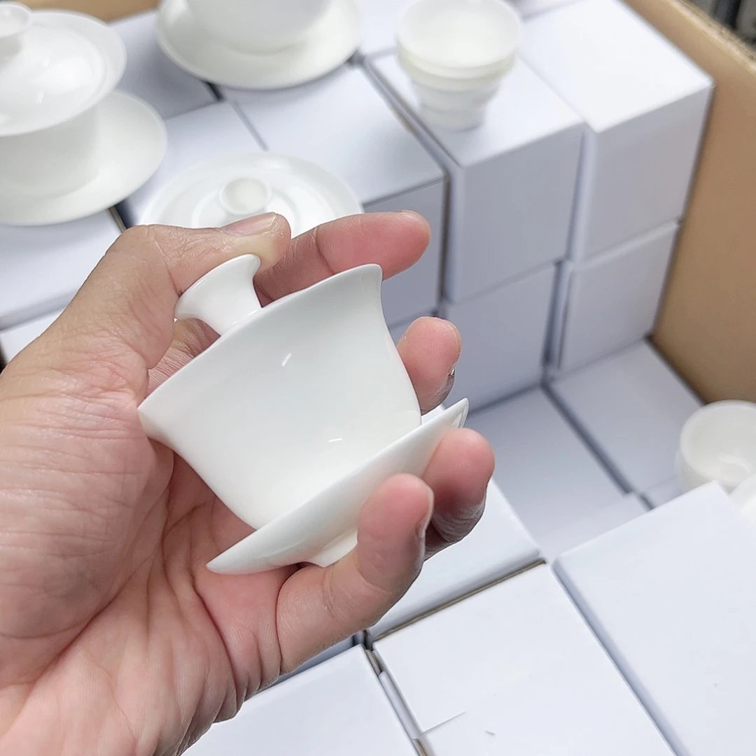 【闪购商品】超迷你单人盖碗50cc骨瓷超薄胎