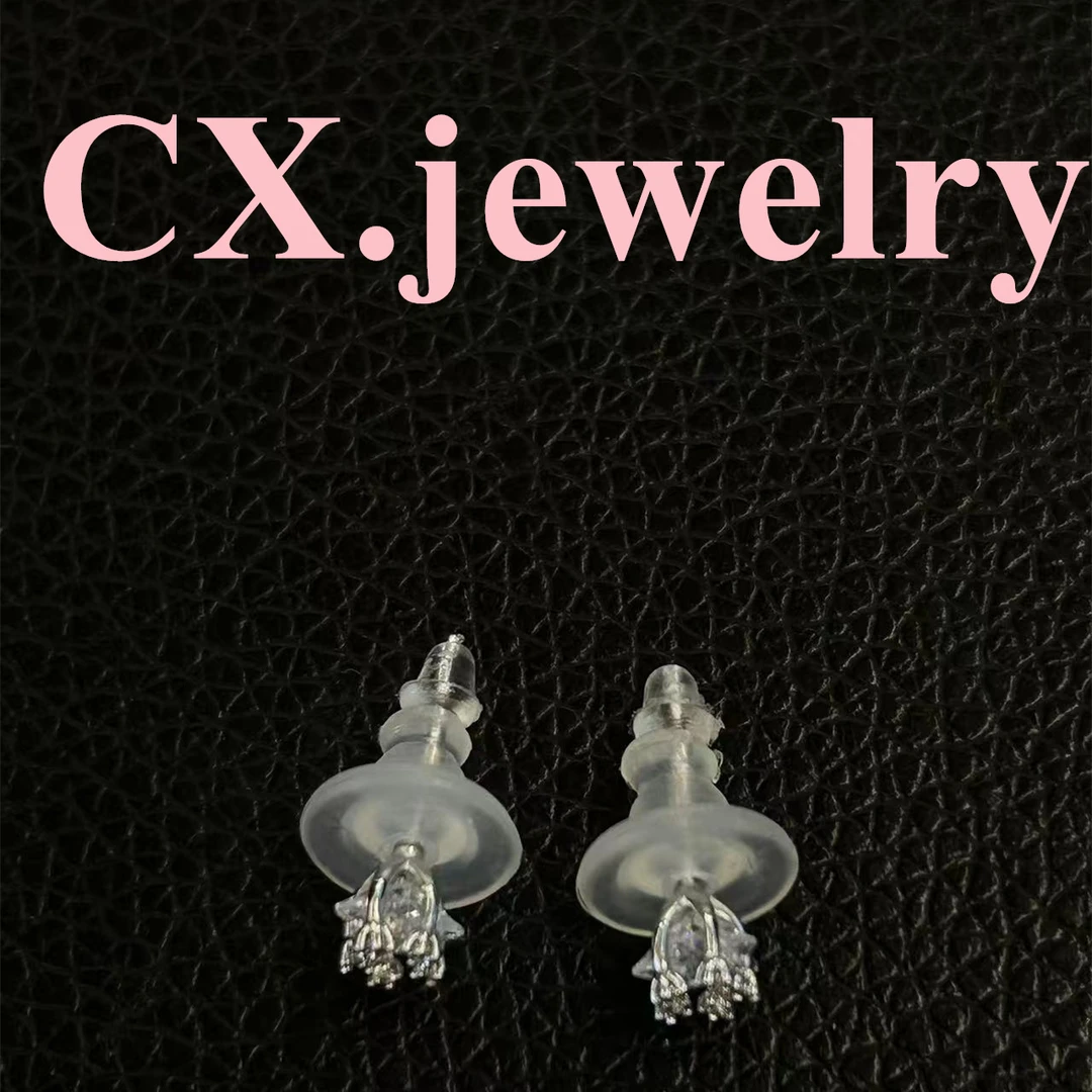 铜合金合成锆石耳饰 小星星迷你耳钉 8015