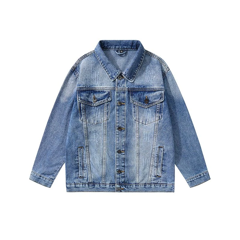 秋冬新款牛仔外套中性风休闲百搭牛仔夹克软牛仔水洗蓝纯色外套