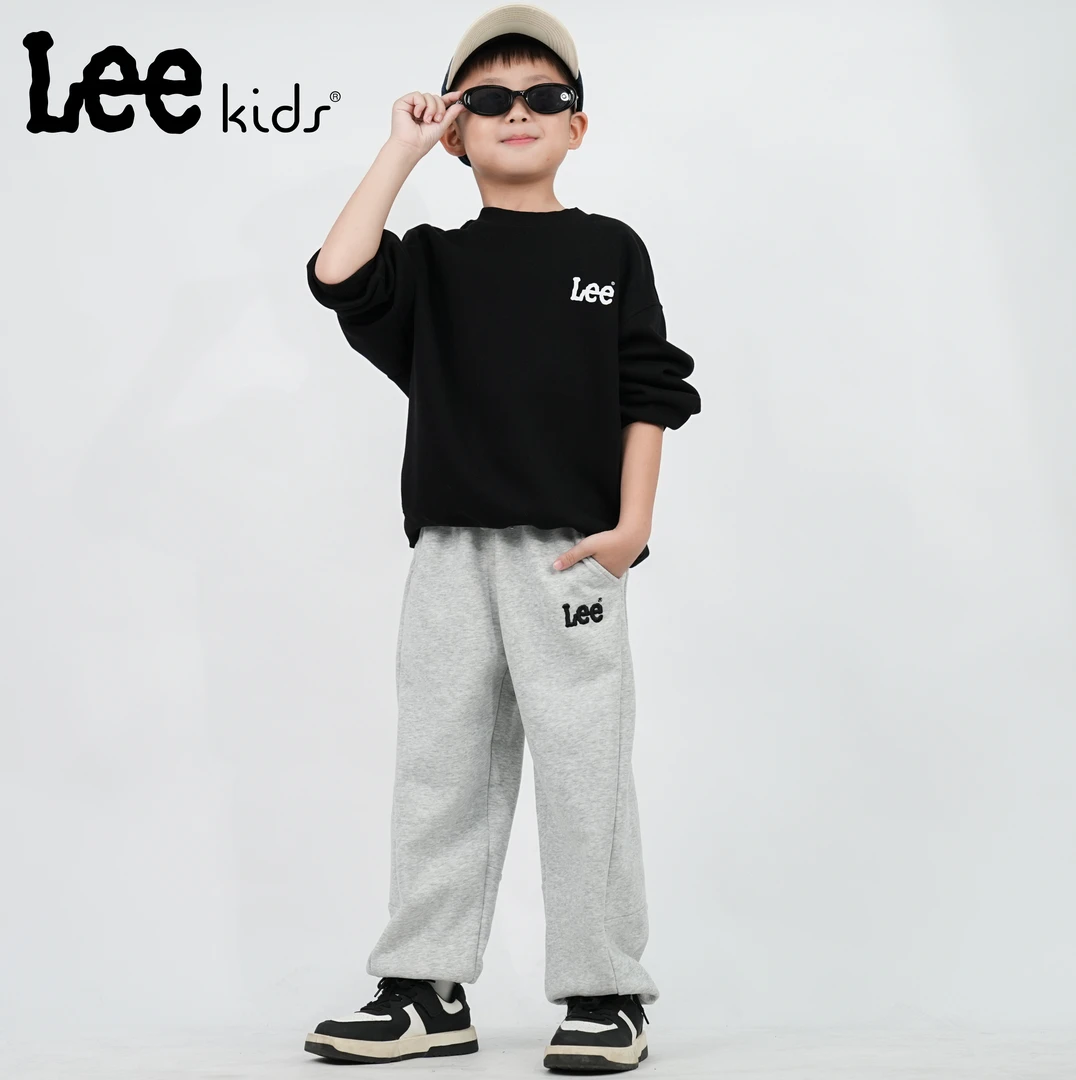Leekids冬季儿童加绒卫裤休闲时尚潮流保暖休闲裤LK5X5WUB0660