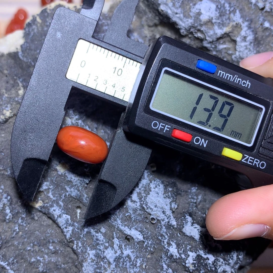 南红玛瑙未镶嵌柿子火焰纹满肉扣子13.9×8.1