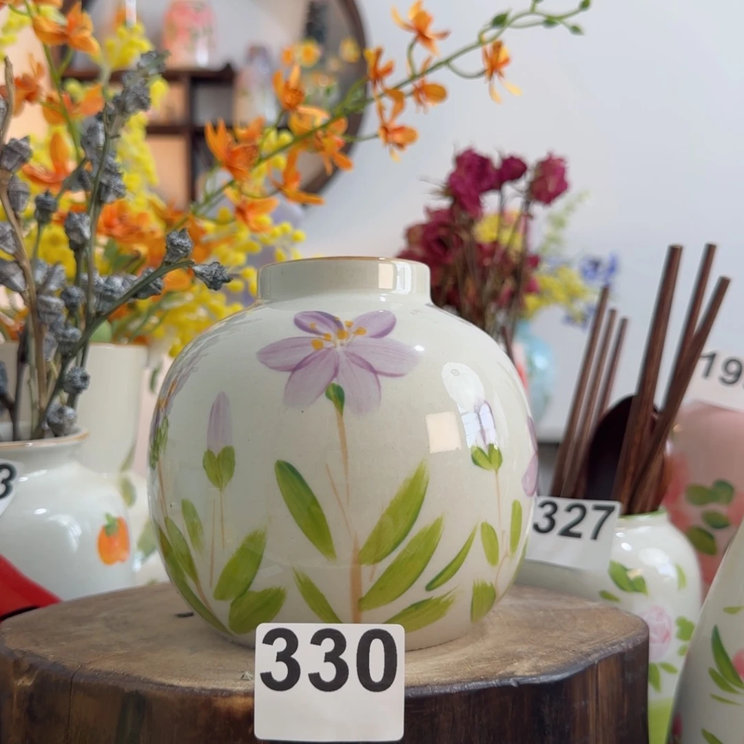摆件景德镇手绘陶瓷花瓶摆件无孔