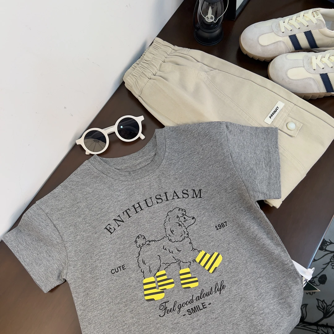 【新款小羊穿黄靴印花WD238】儿童夏季男女童韩版T恤水印花短袖上衣