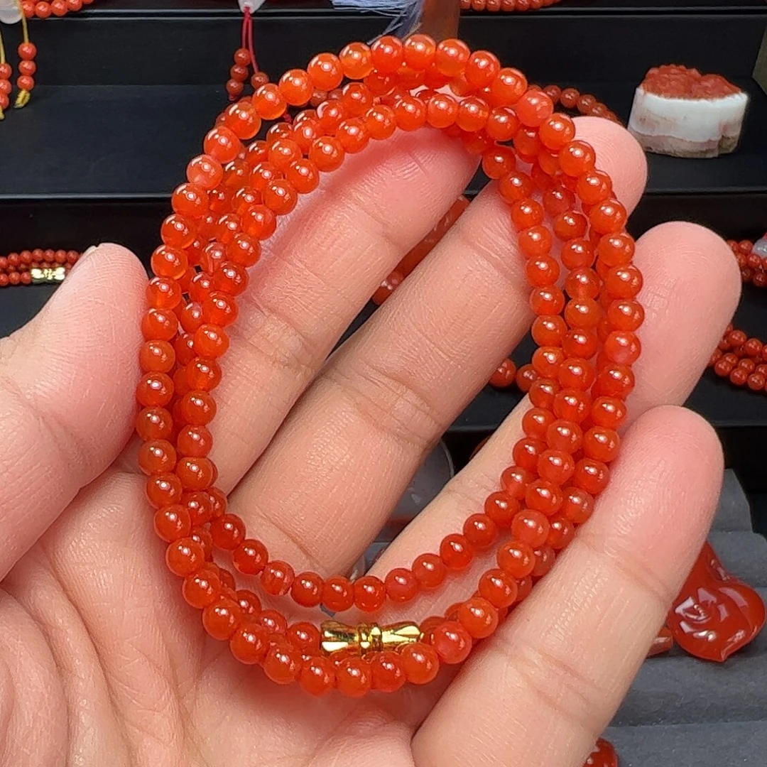 南红玛瑙未镶嵌4+冰红多圈