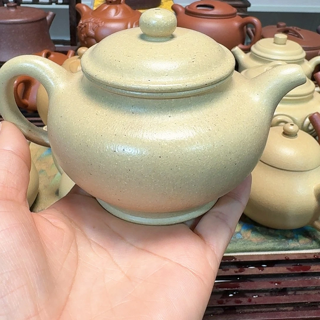 紫砂茶壶本山绿泥全手工微暇