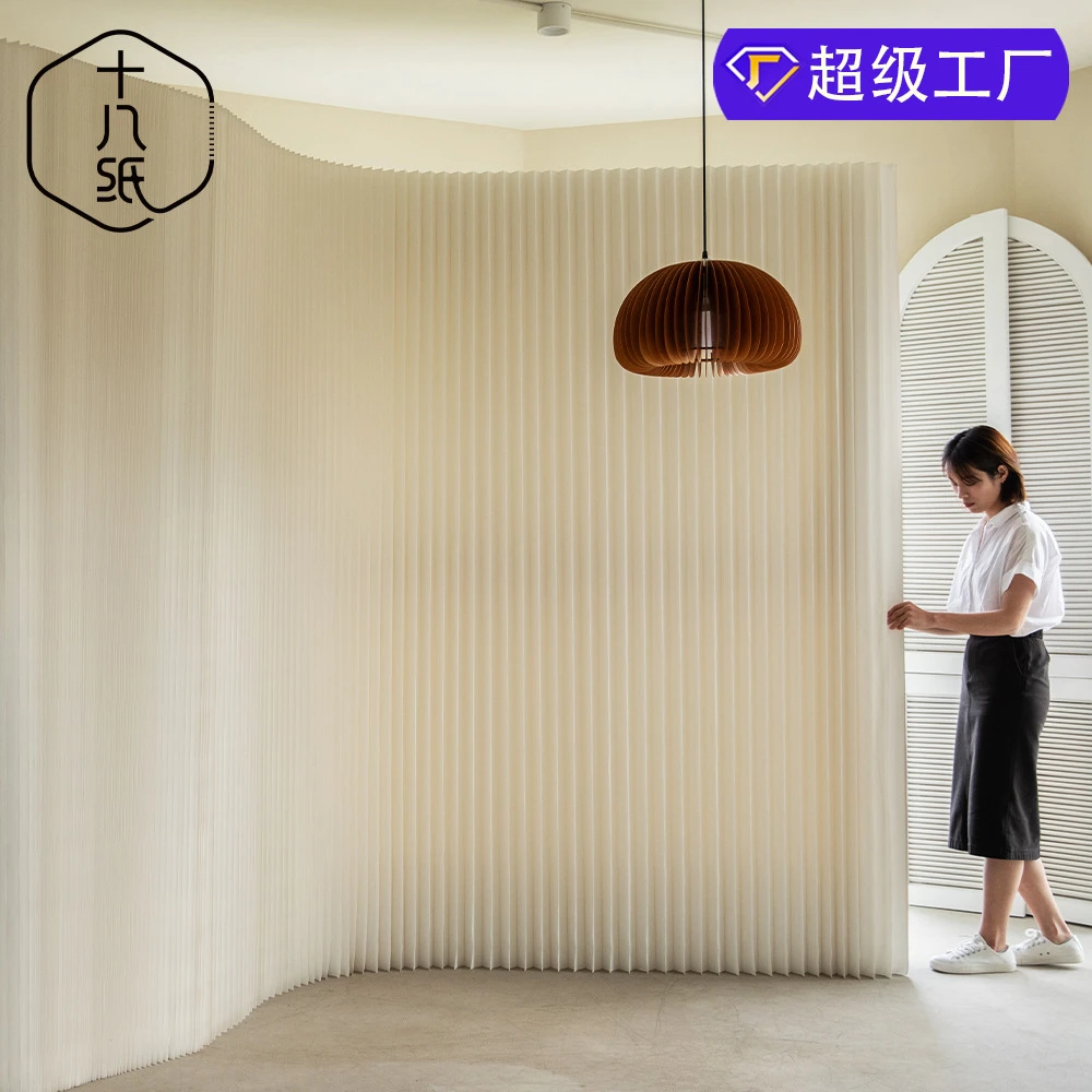 十八纸屏风隔断风琴纸墙折叠移动展会围栏遮挡商用客厅展台背景墙