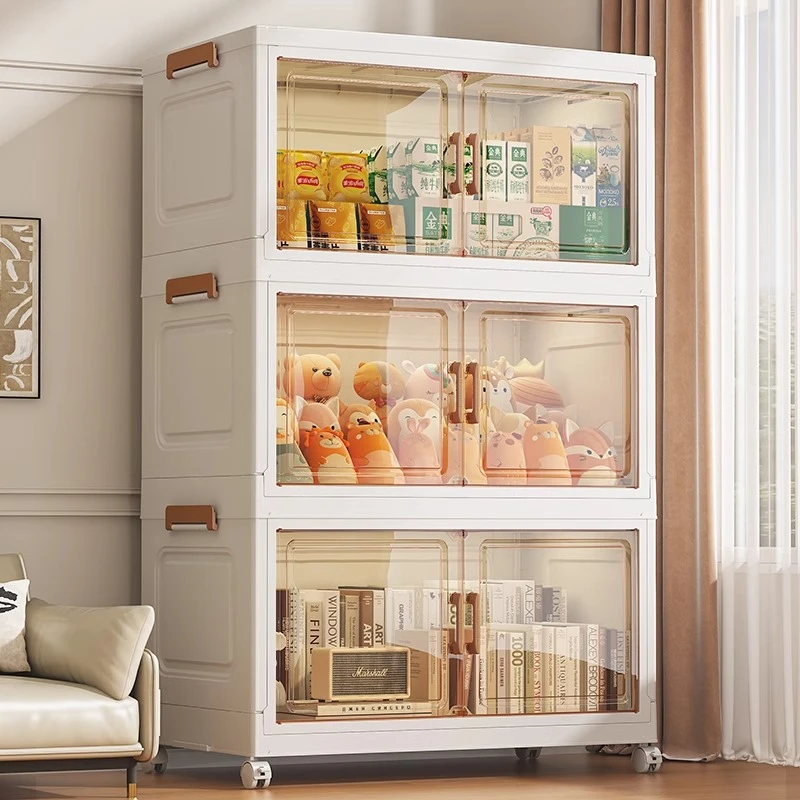 收纳柜储物柜多层放衣物收纳箱可折叠免安装家用大容量加高整理柜