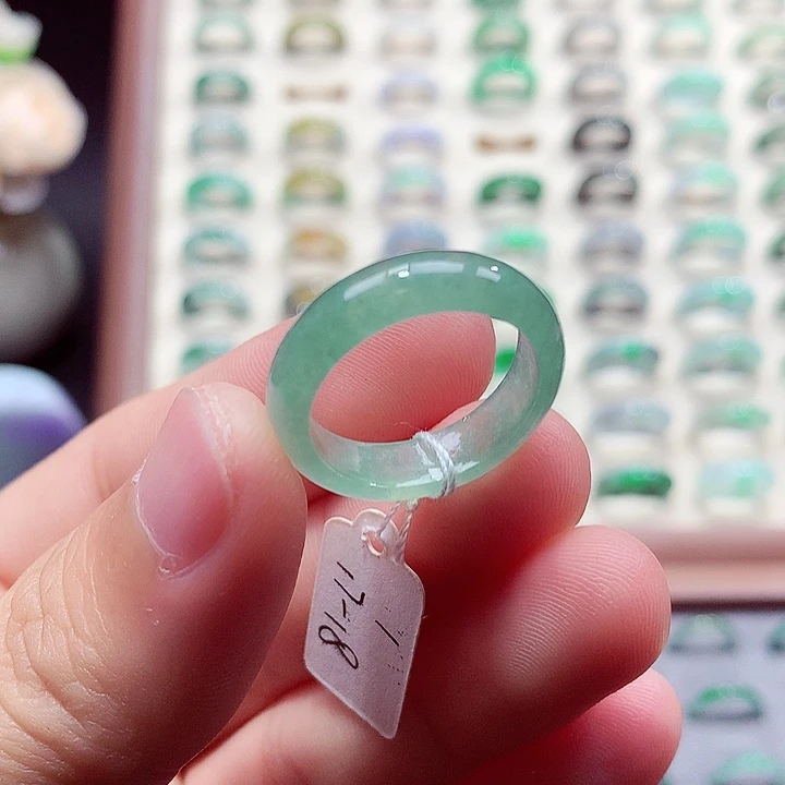 翡翠未镶嵌戒指17-18号