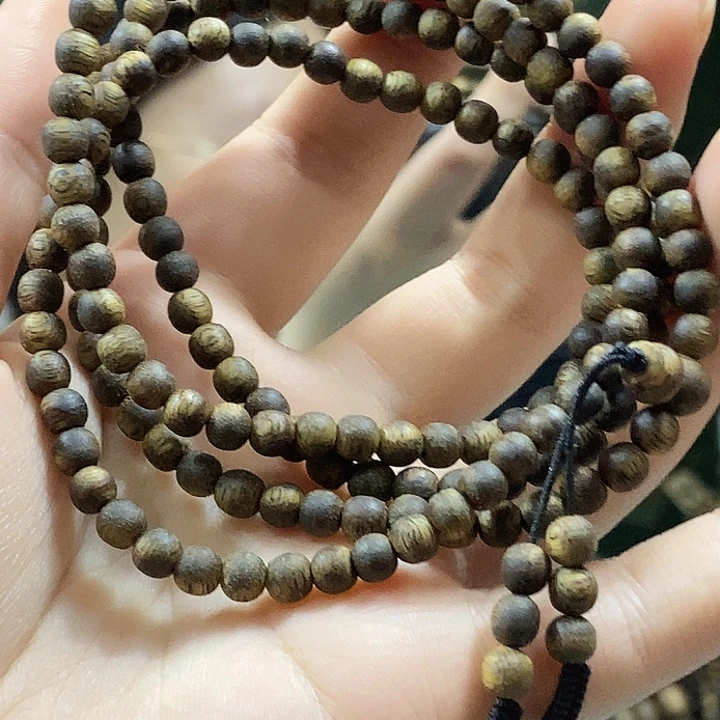 沉香手串奇楠沉香卡4圆珠多圈沉水浮7克+