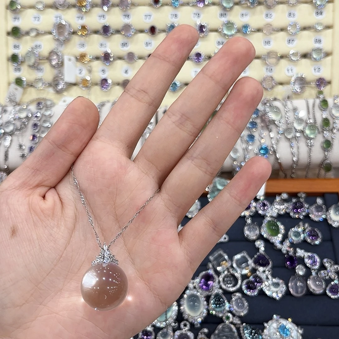 佑****蛇纹石玉银S925镶嵌颈饰