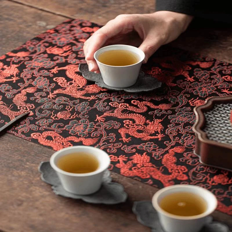 新款红龙茶席居家时尚茶席自用吸水茶席茶道配件 DC007