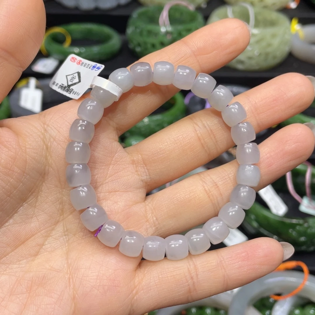 和田玉手链银S925镶嵌