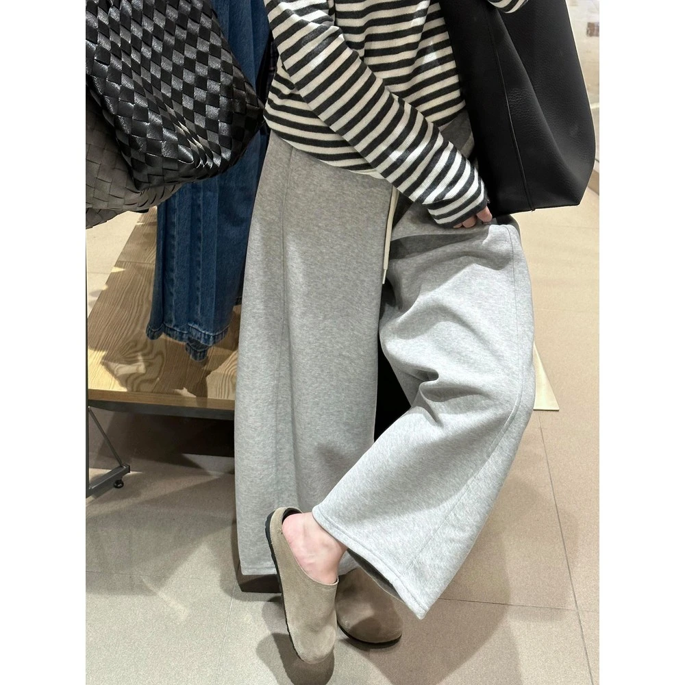 小个子九分休闲卫裤女大码秋季2025新款胖妹妹宽松显瘦运动阔腿裤