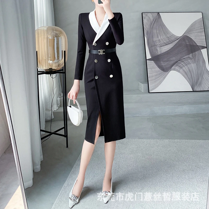 2025秋冬连衣裙西装裙包臀职业气质女神范高级感-售价不得低于