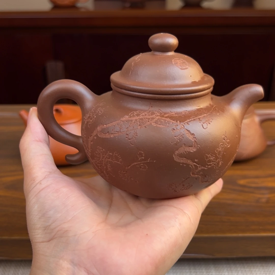 紫砂茶壶紫泥莲子320cc