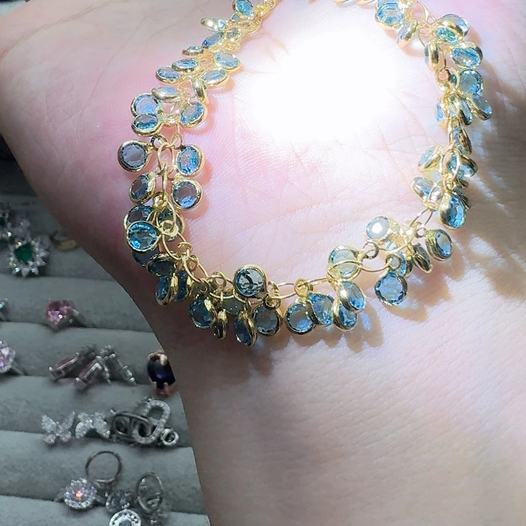 托帕石戒指银S925镶嵌