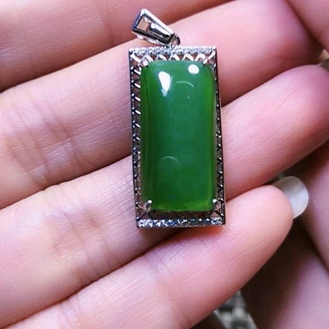 和田玉银S925镶嵌戒指