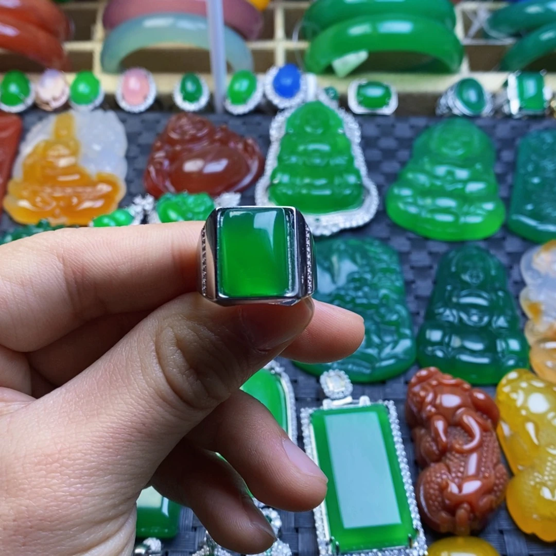 喜***.玛瑙/玉髓合金戒指