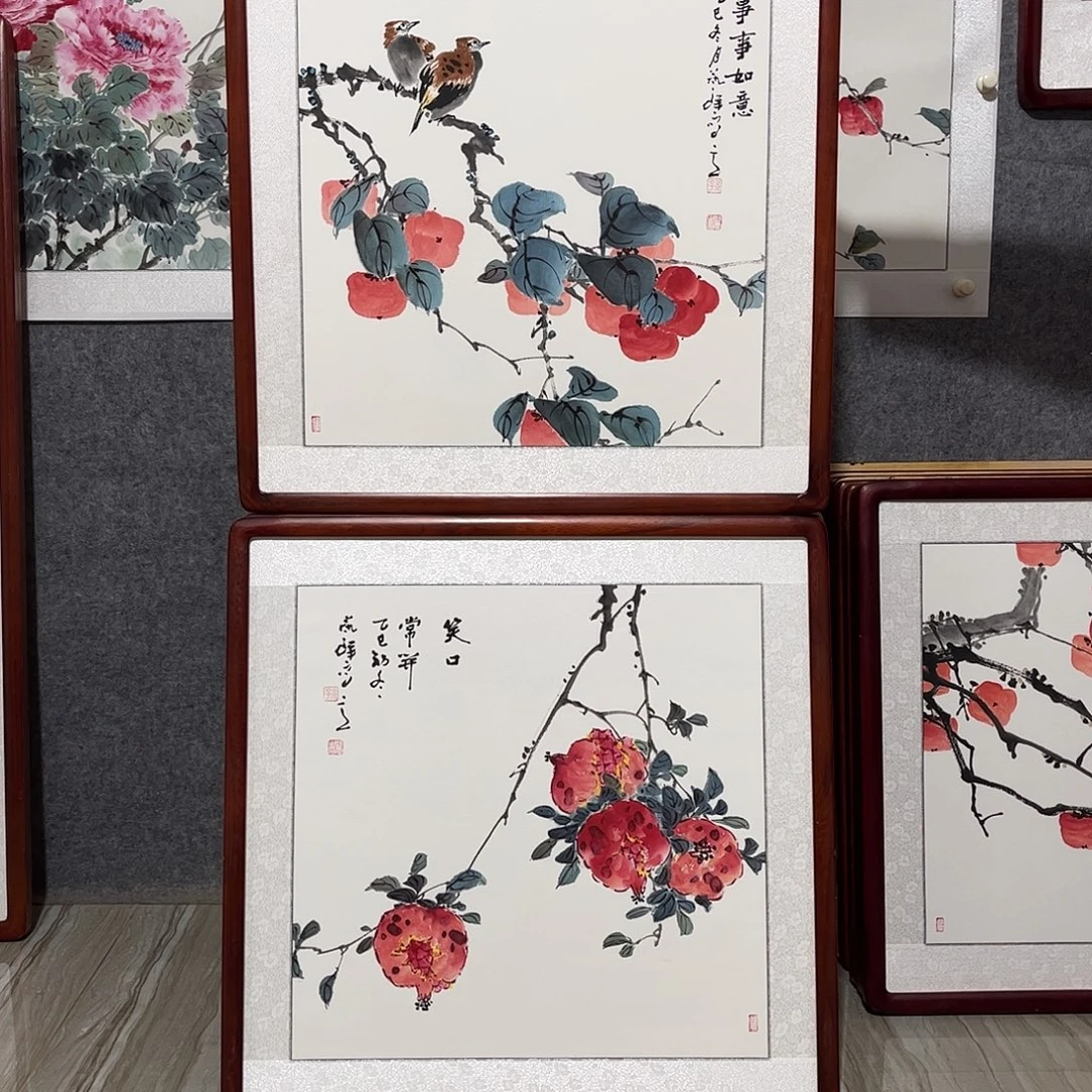 国画书画作品带框63×63