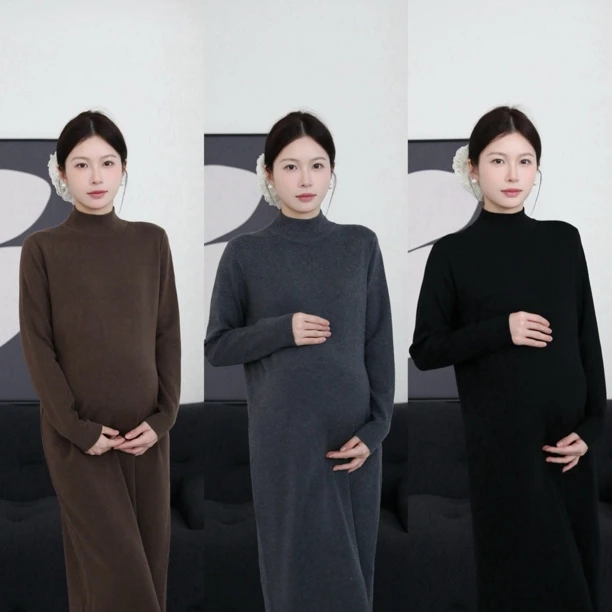 senenmu 【王炸打底裙】【绵羊毛】混纺针织连衣裙秋冬打底裙孕妇装