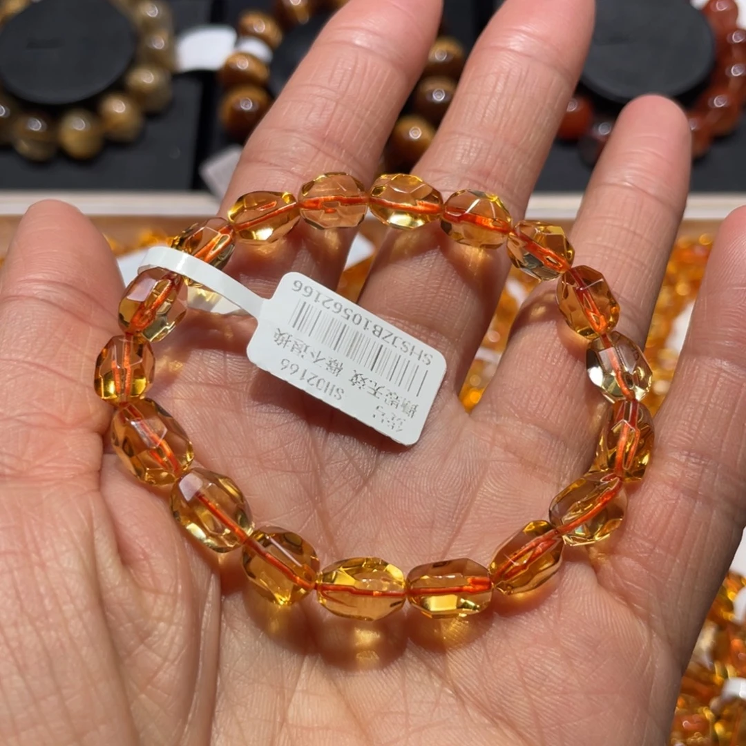 未镶嵌手链水晶黄水晶随形6.9mm左右