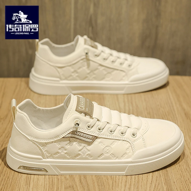 传奇保罗正版一脚蹬男鞋冬季上班防滑皮面平板鞋男士轻便休闲皮鞋