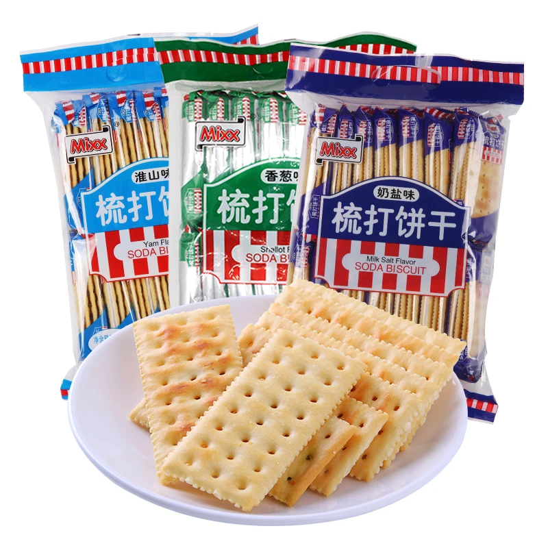 MIXX苏打饼干咸味香葱海盐奶盐半球苏打饼干零食山药早餐薄脆饼干