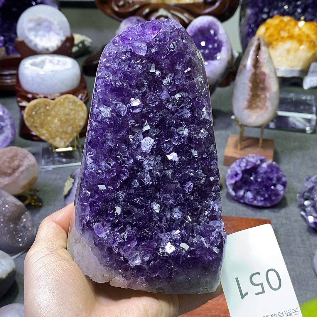 未镶嵌紫晶珠宝半成品