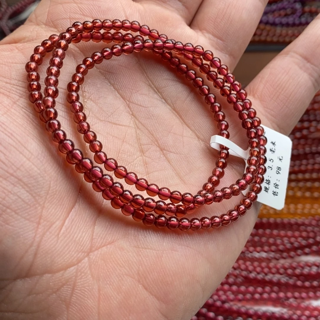 石榴石手链未镶嵌3.5mm毕业级香槟色孤品不退换