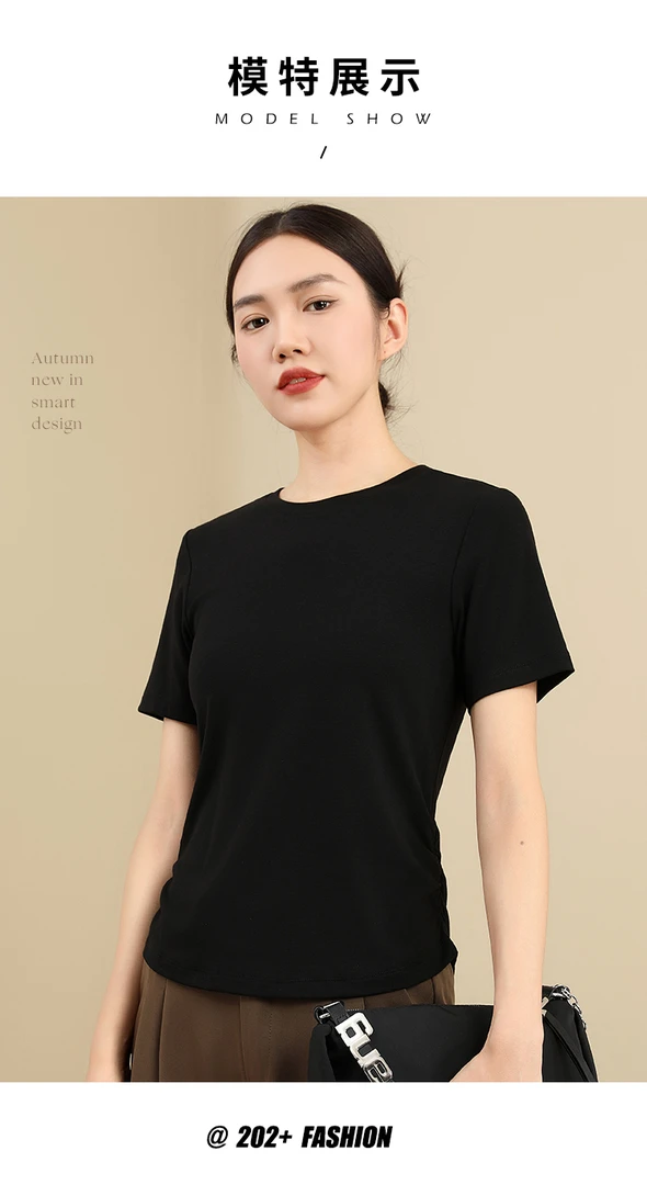 2512女装T恤时尚夏季宽松圆领气质衬衫