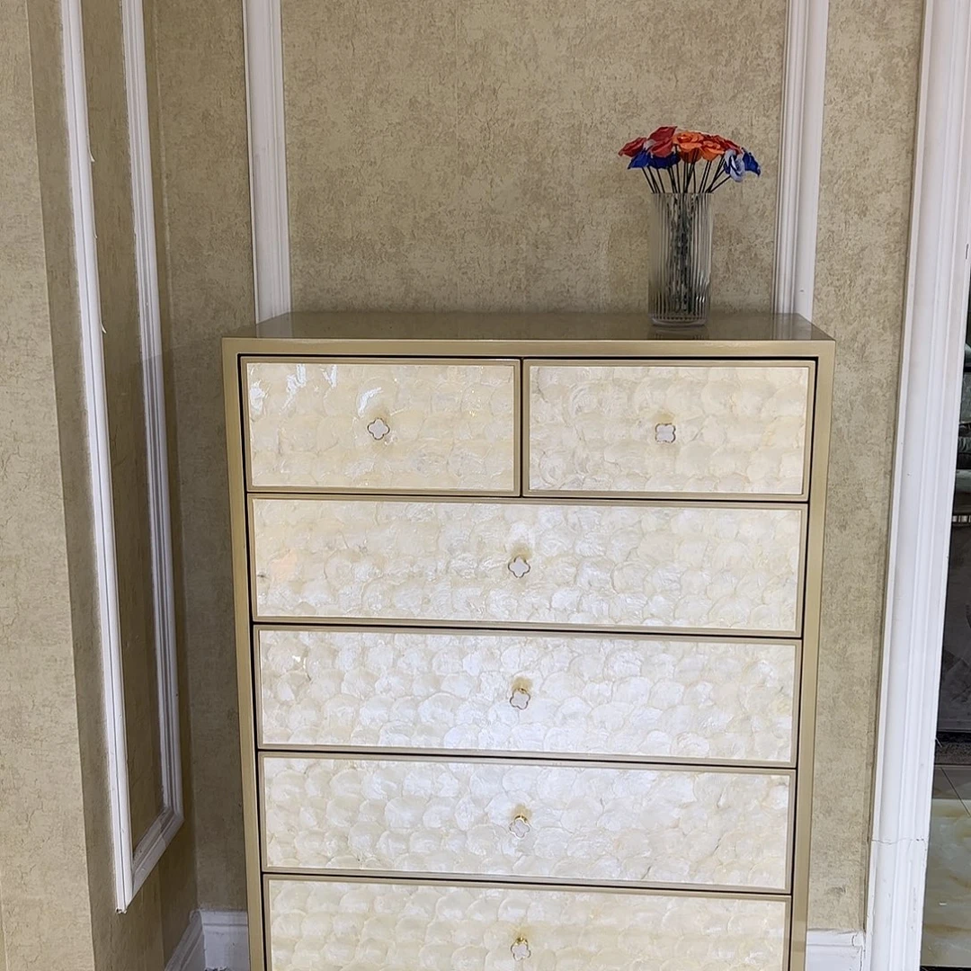 木（非红木类）美式轻奢贝壳六斗柜