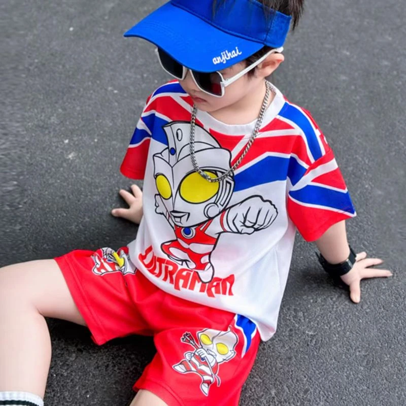奥特曼男童夏装套装2025新款速干网眼童装宝宝夏季短袖男孩儿童潮