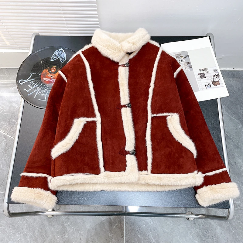 冬季新款女大童皮毛一体棉服外套休闲过年服中大童zb5089简约童品