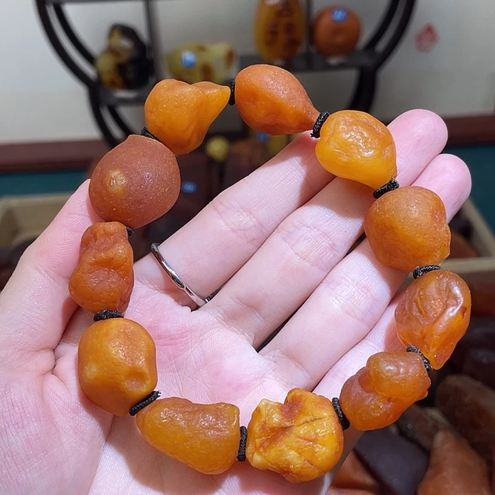 琥珀未镶嵌珠宝奇石手串