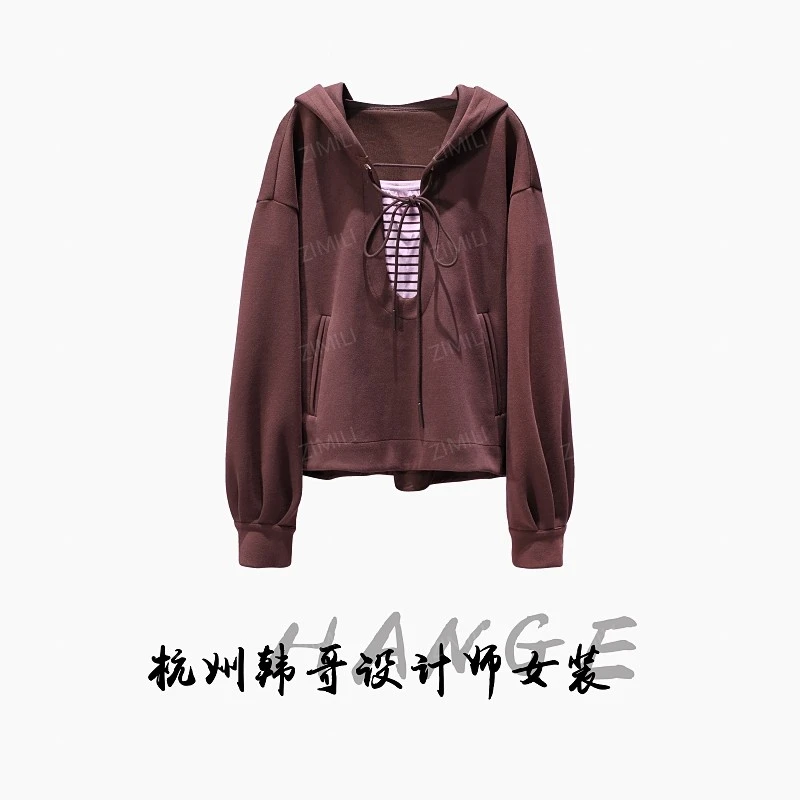 【韩哥女装】2025秋冬新品《摩卡》咖啡色两件套连帽卫衣5950-K3