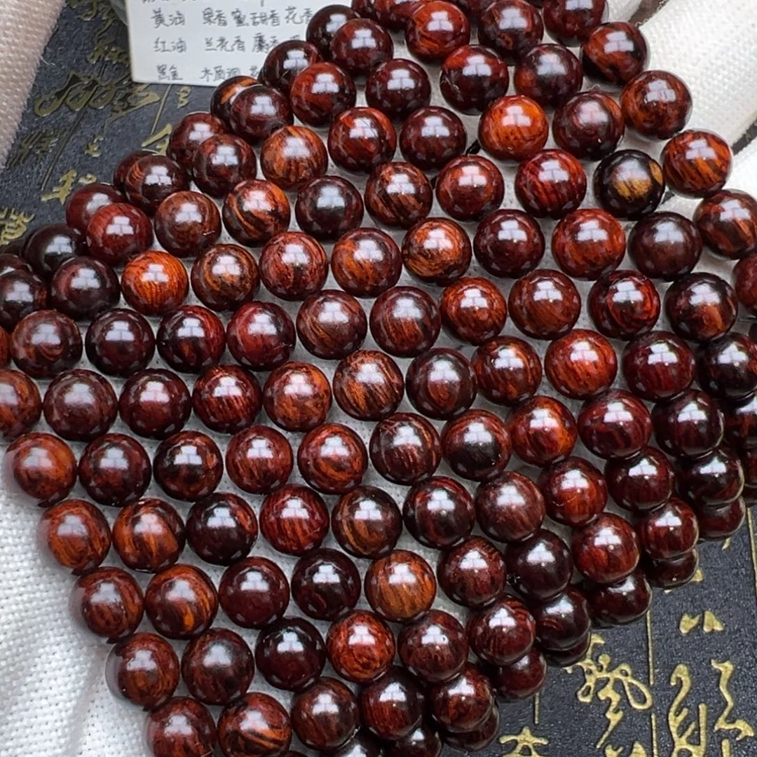 降真香手串/手链海南红降08黑金单圈微瑕