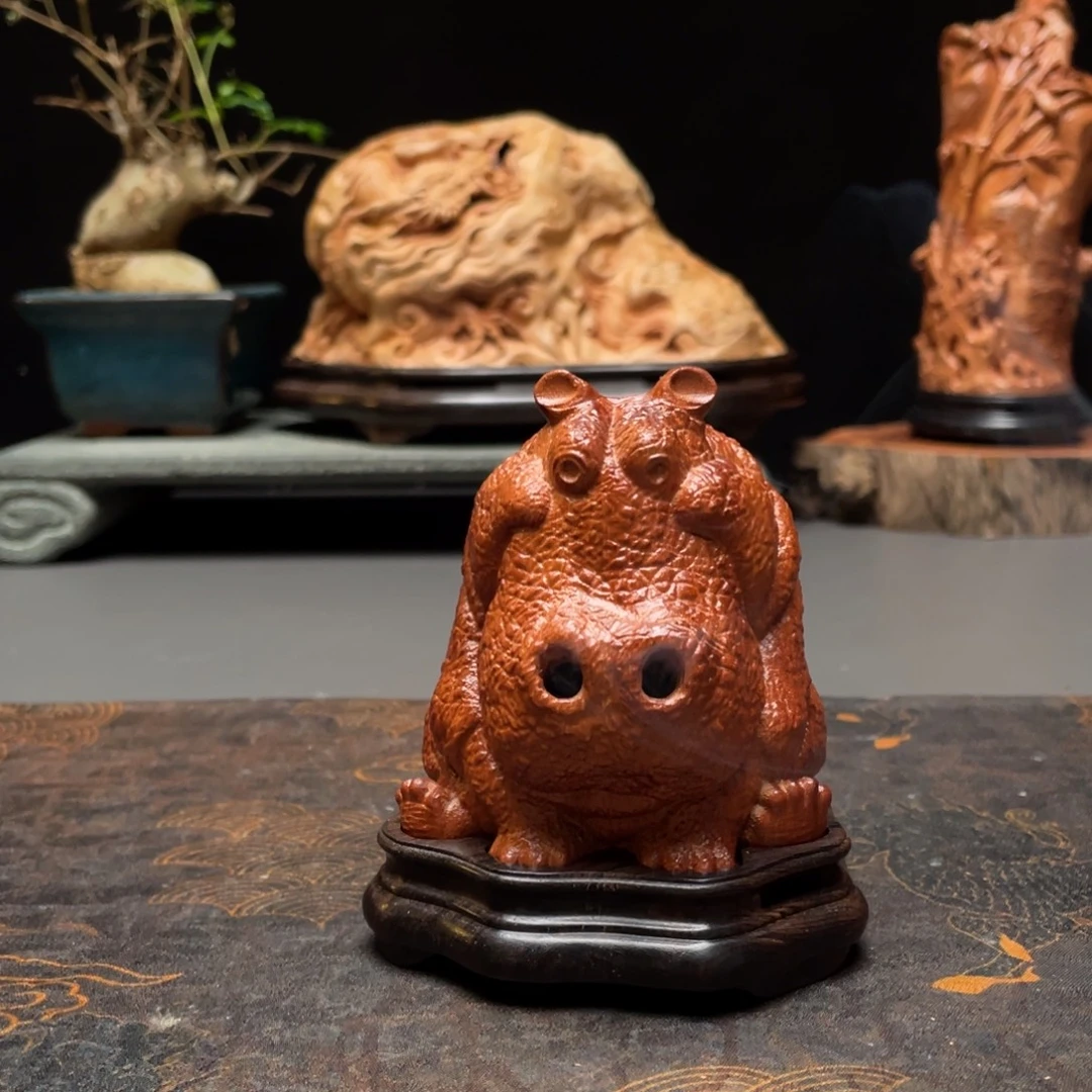 鑫***垚香榧木河马荔枝木香炉