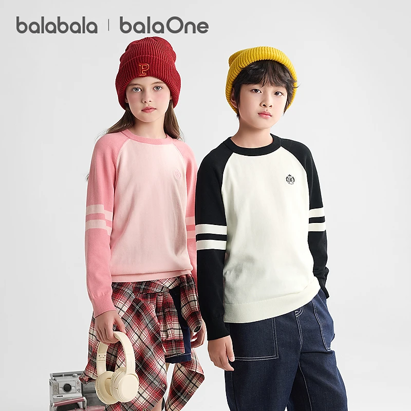 【balaOne】巴拉巴拉童装儿童毛衣男童新款春秋女套头毛衫亲子