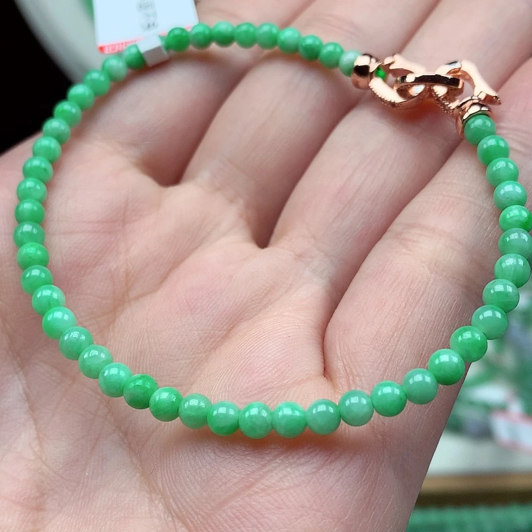 甜***丝翡翠未镶嵌项链翡翠